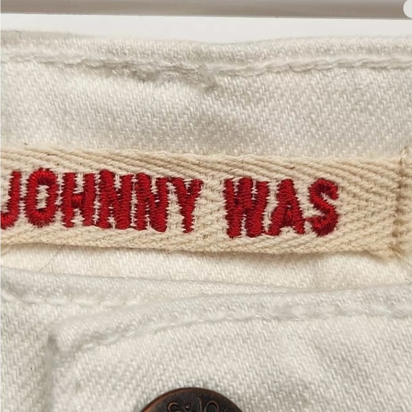 Johnny Was Pashmina White Eyelet Jeans Sz 28 - Picture 3 of 6